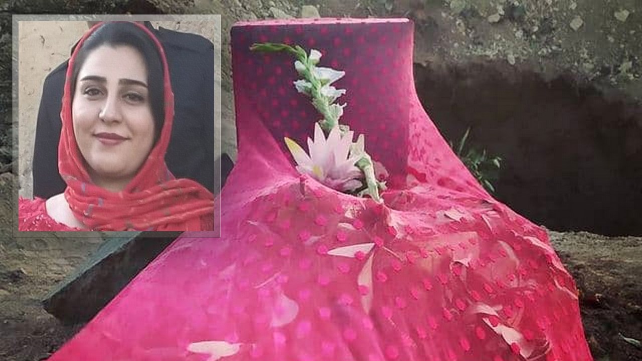 برگزاری مراسم چهلم گلاله شیخی در گورستان آیچی سقز